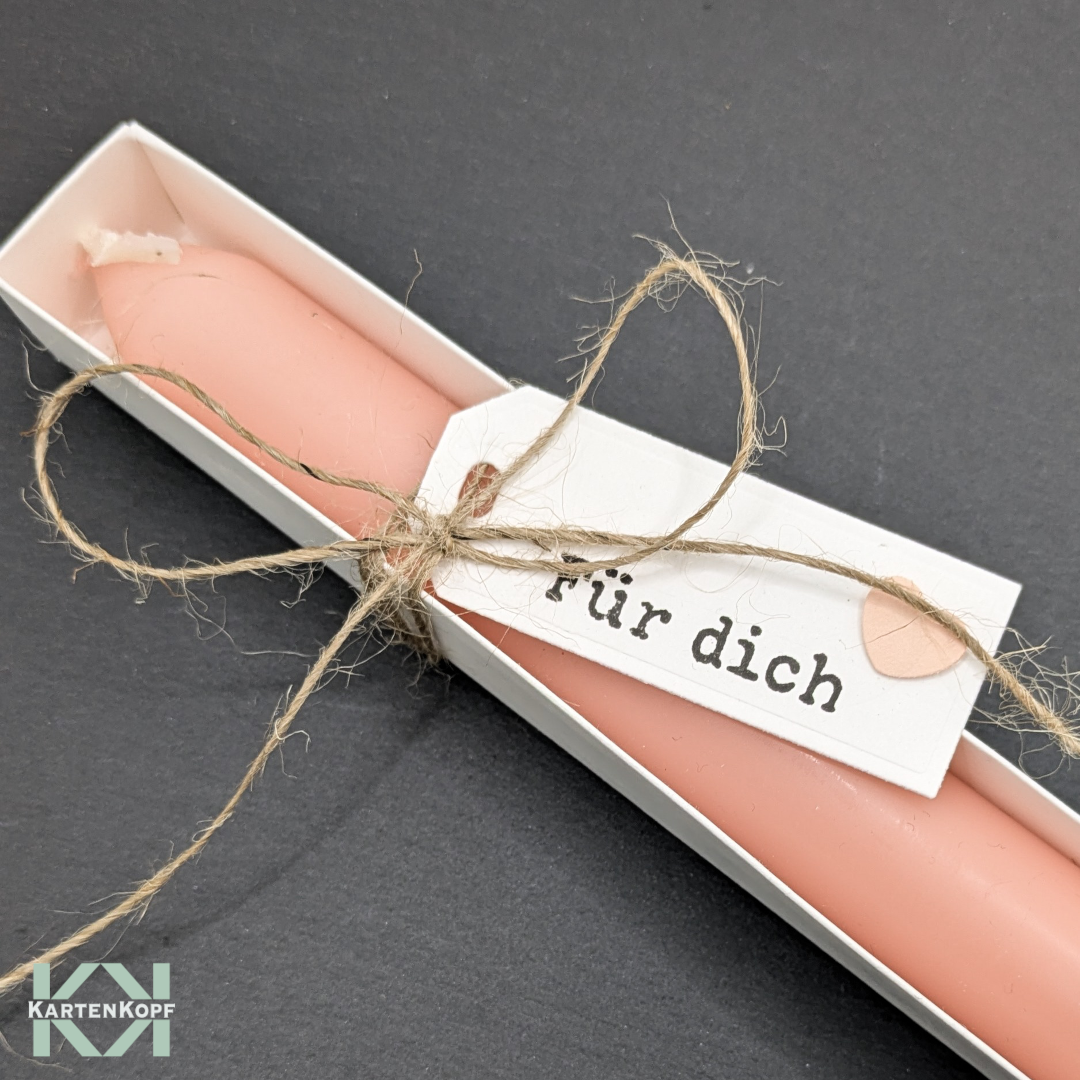 Kerzengeschenk - Bestempelte rosafarbene Stabkerze - Best Friend Ever – Bild 3