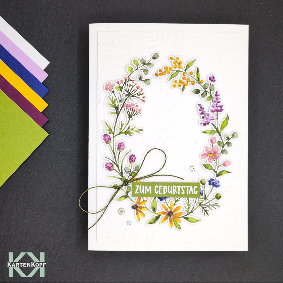 Ranke aus Wiesenblumen - Zum Geburtstag