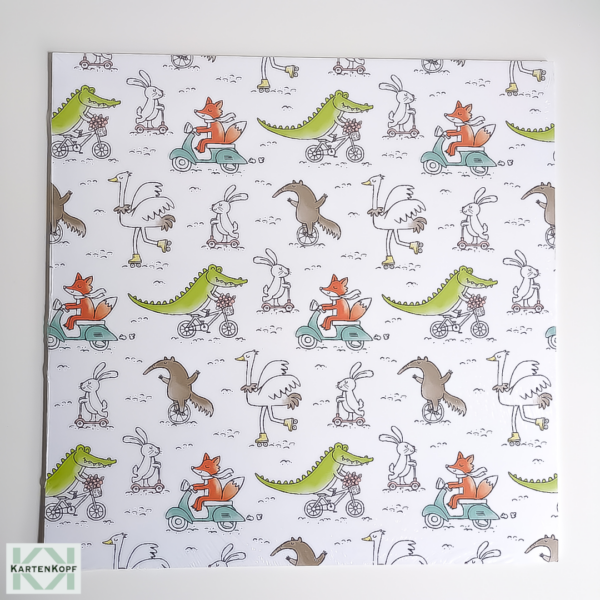 Designerpapier 12" x 12" - Party im Zoo, neu & OVP