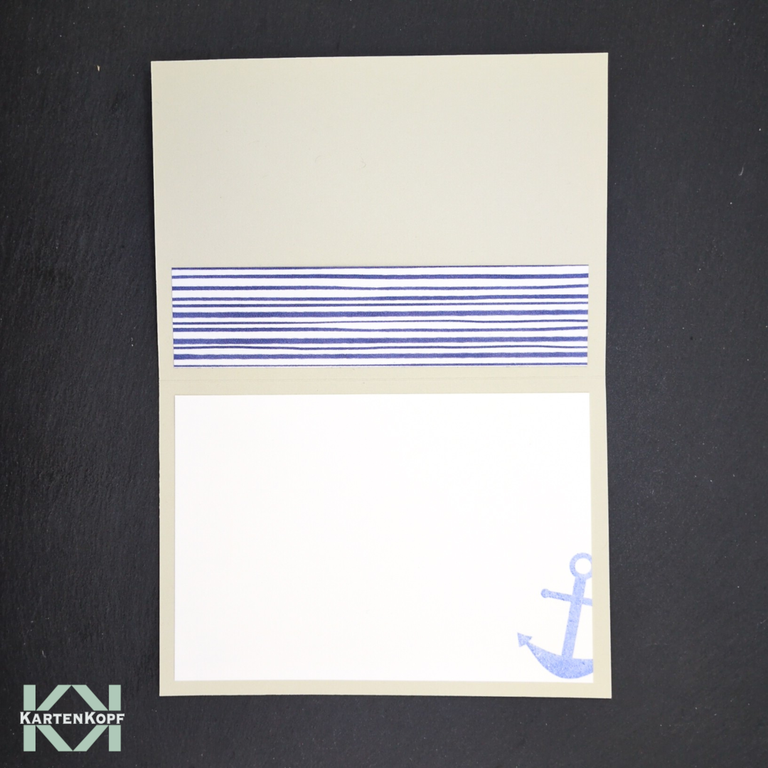 Maritime Hochzeitskarte mit innenliegendem Geldfach - Much love in your new life together – Bild 3