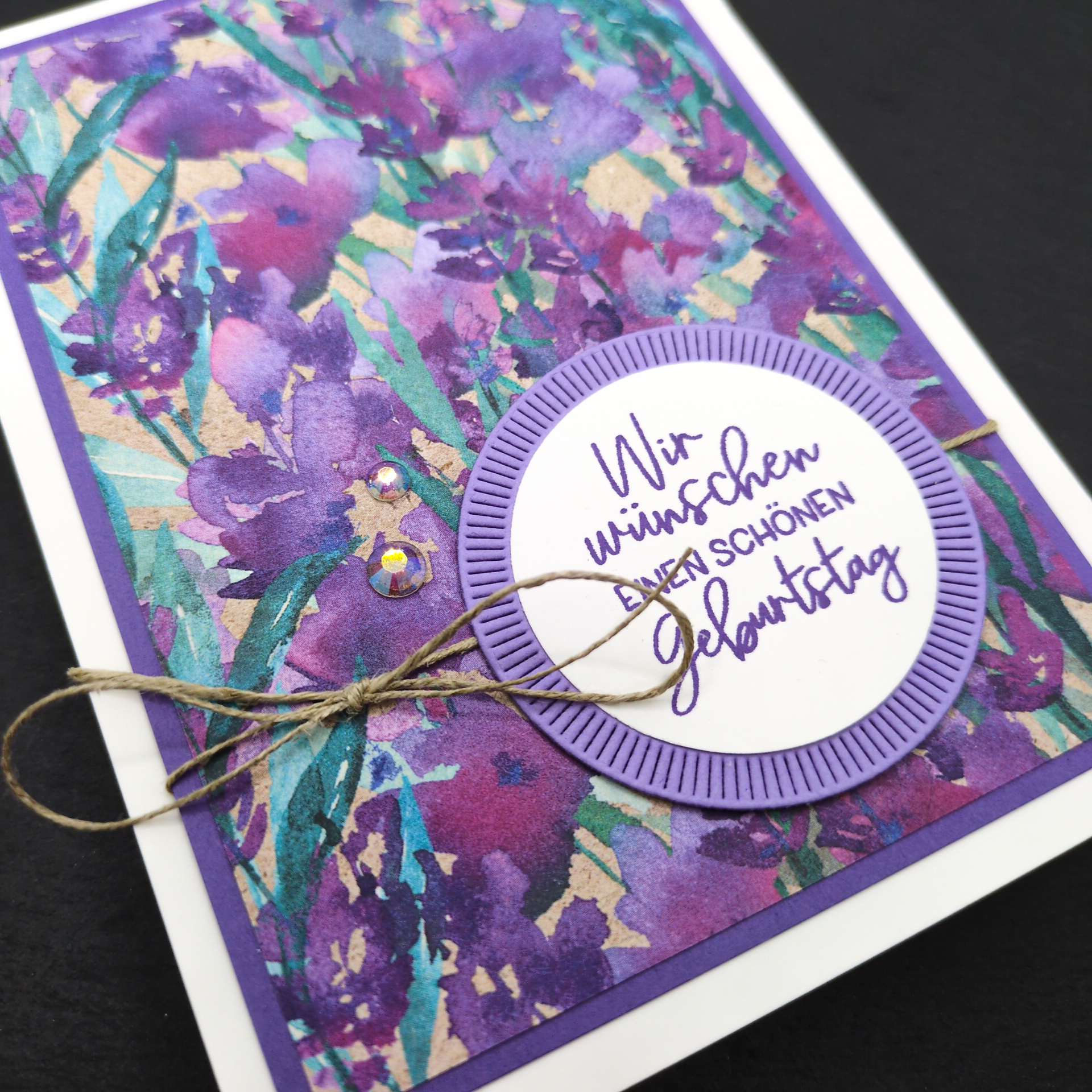 Geburtstagskarte mit Lavendelmotiv - Wir wünschen einen schönen Geburtstag – Bild 2