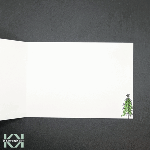 Innenseite mit kleinem Tannenbaum, A6 – handgemacht