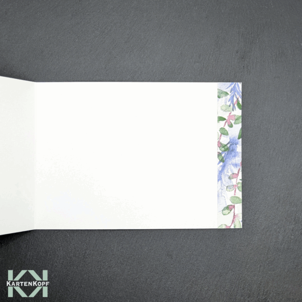 Innenseite Weihnachtskarte florales Wintermotiv – handgemacht