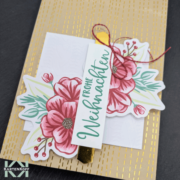 Detail florale Weihnachtskarte Banner Rot Grün Gold