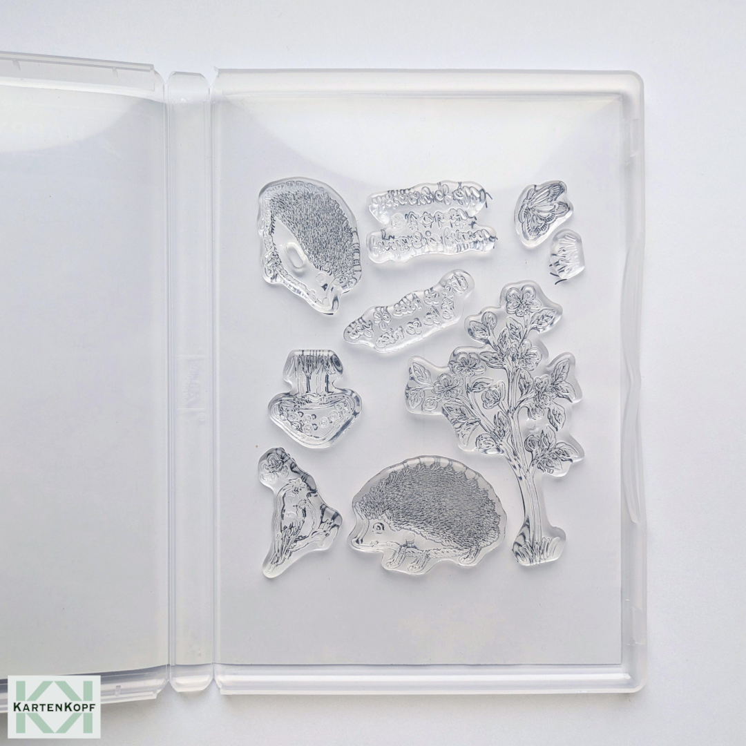 Stempelset - Happy Hedgehogs, unbenutzt, nur nicht mehr in der Folie – Bild 2